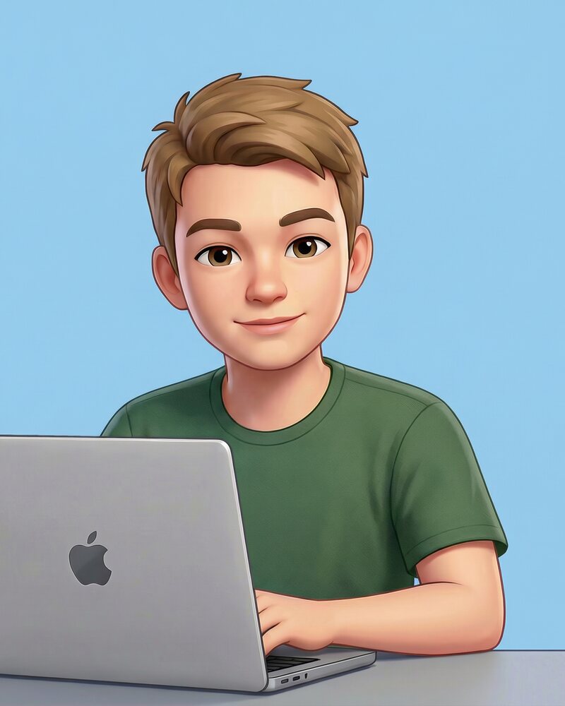 Tijn Knapen als Cartoon, AI-portret gegenereerd vanaf een paar foto's