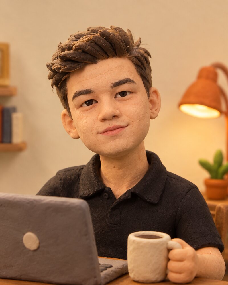 Tijn Knapen als Klei, AI-portret gegenereerd vanaf een paar foto's