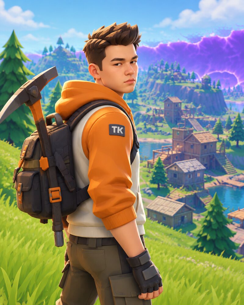 Tijn Knapen als Battle royale, AI-portret gegenereerd vanaf een paar foto's